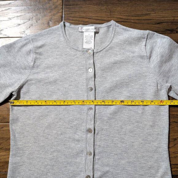 Cardigan sweater button up light grey size small - Picture 9 of 13